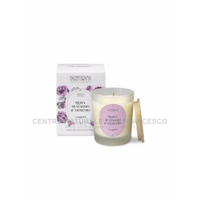 Candela alla rosa di maggio e al muschio 180 g