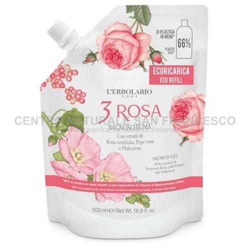 3 Rosa bagnoschiuma ecoricarica 500 ml