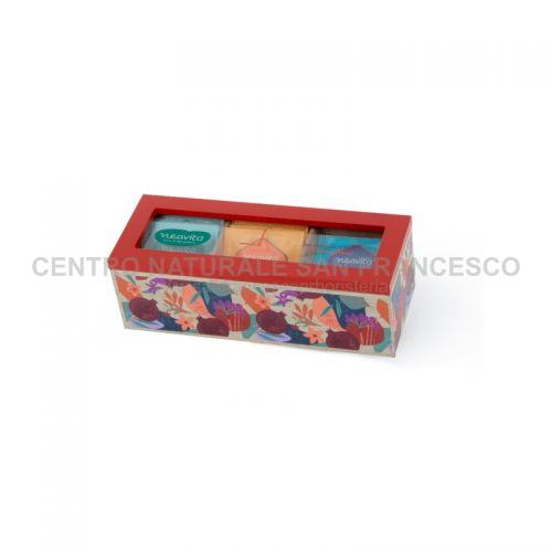 Cofanetto in legno 3 scomparti bordeaux