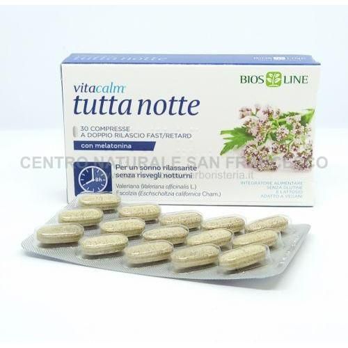 Vitacalm Tutta Notte con melatonina 30 capsule BIOS LINE
