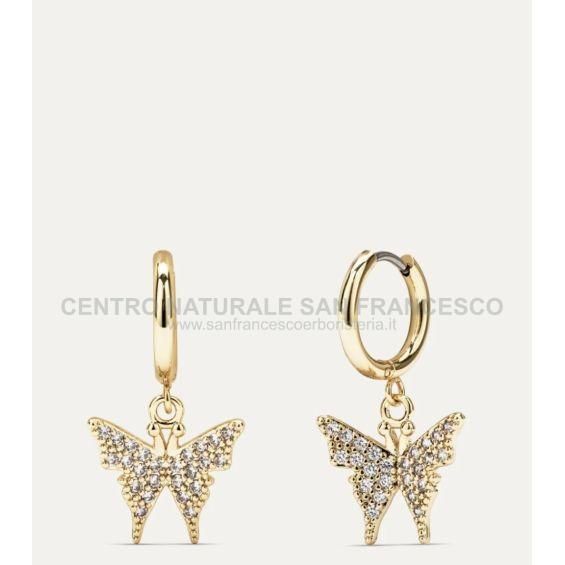 Orecchini pendenti farfalle Valentina oro