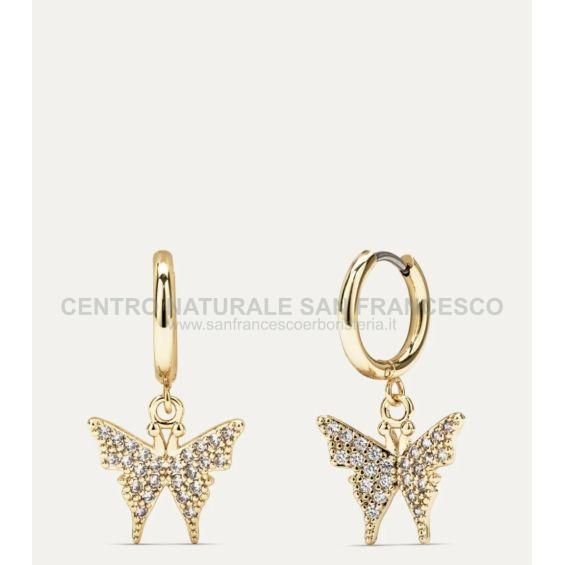 Orecchini pendenti farfalle Valentina oro VERAME'