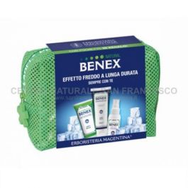 Benex pochette con Gel freddo, Shampoo doccia e Spray in formato da viaggio