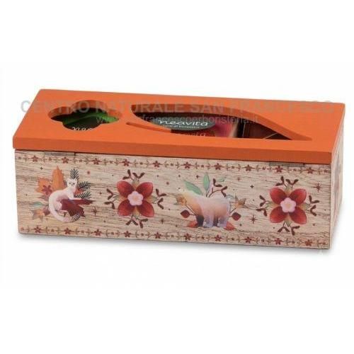 Cofanetto in legno 3 scomparti arancione